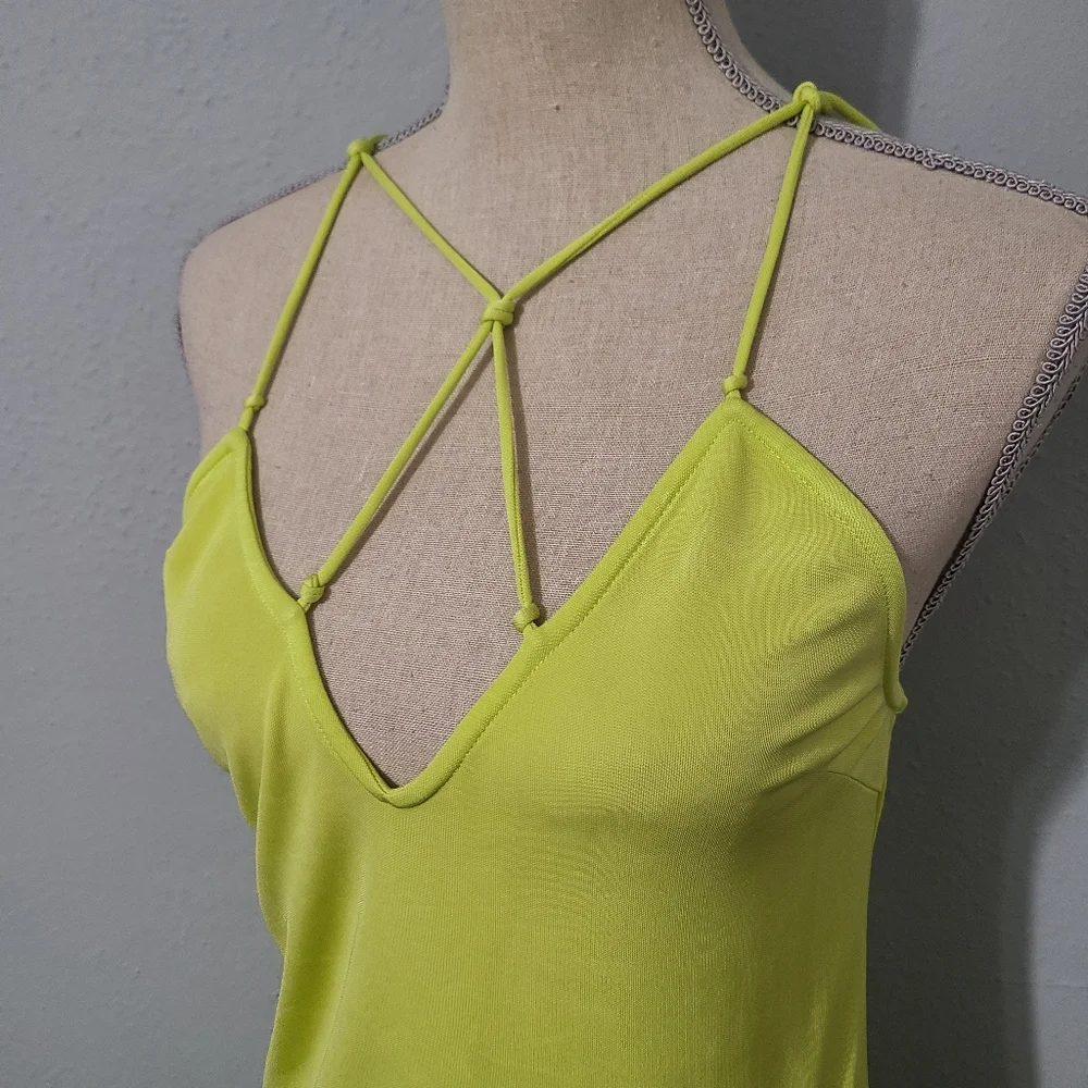 FRAME Delicate Knot‎ Lime Green Dress Size Med